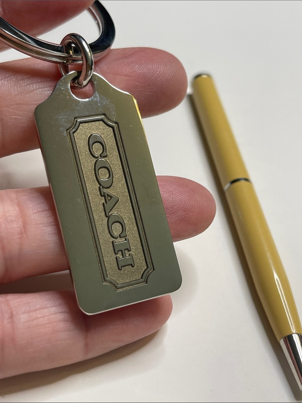 Coach Cram and Silver Tag Keychain and Coach Pen